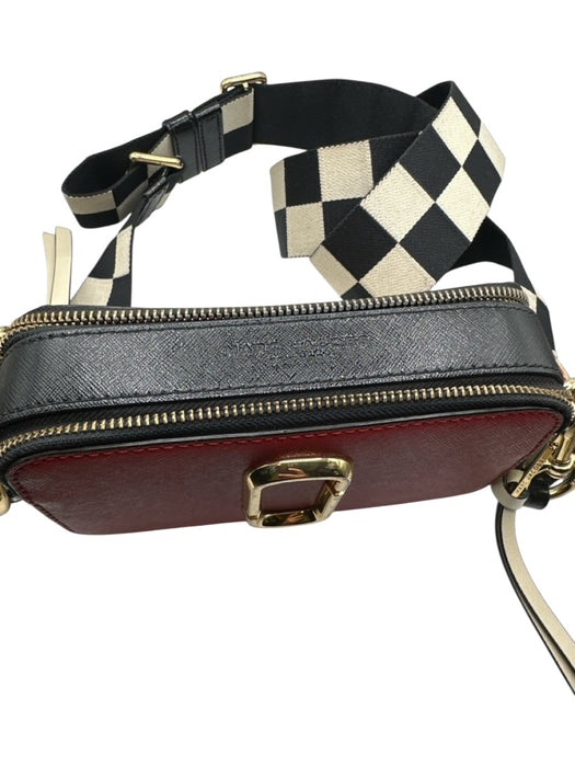 Marc Jacobs red & cream Leather Canvas Strap Gold Hardware Checkered Bag red & cream / S