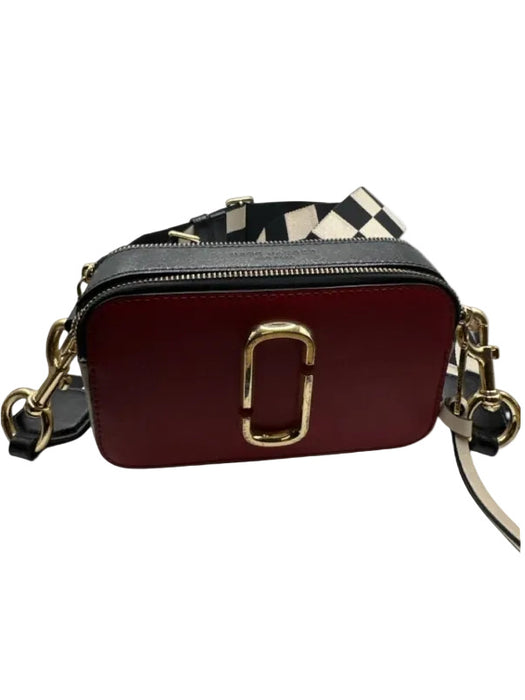 Marc Jacobs red & cream Leather Canvas Strap Gold Hardware Checkered Bag red & cream / S