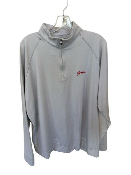 Holderness & Bourne Gray & Red Polyester UGA Long Sleeve Half Zip Men's Pullover Gray & Red / XL