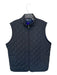 Peter Millar Size L Gray & Navy Print Recycled Polyester Quilted Full Zip Vest Gray & Navy Print / L