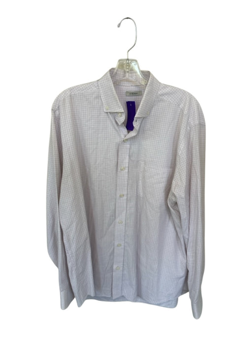 Oliver Ridley Size XL Purple & Yellow Cotton Grid Button Down Men's Shirt Purple & Yellow / XL
