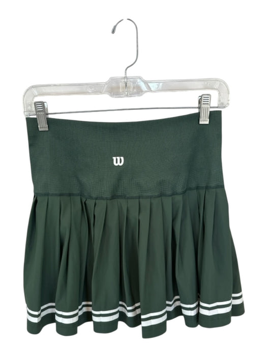 Wilson Size Est S/M Green & White Waist Band Pleated Tennis Athletic Skort Green & White / Est S/M