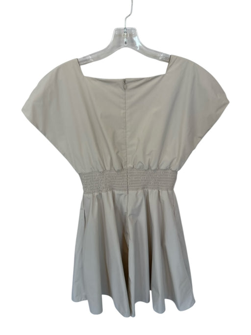 Amanda Uprichard Size S Tan Polyester Cap Sleeve Back Zip Pleat Detail Dress Tan / S