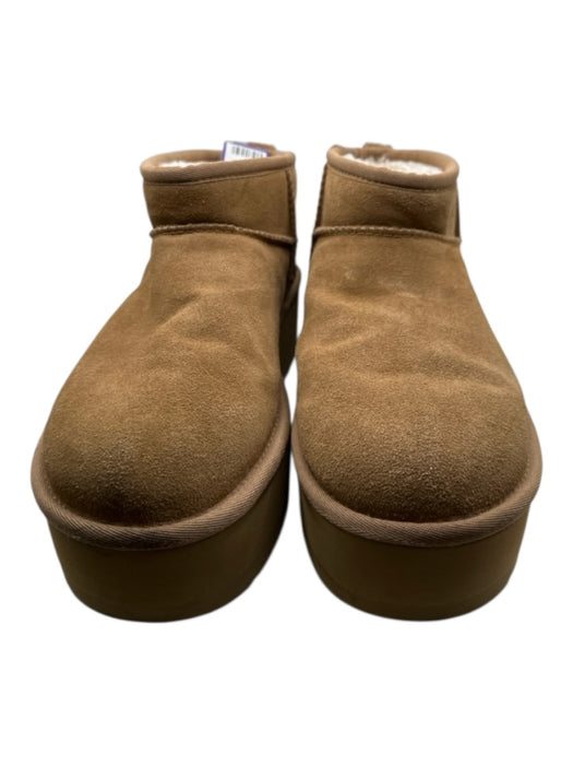 Ugg Shoe Size 8 Tan Suede Shearling Lined Platform Short Booties Tan / 8