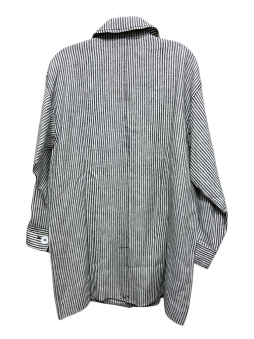 Reformation Size XS black and white Linen Collared Button Up Stripes Jacket black and white / XS