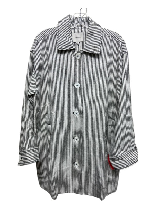 Reformation Size XS black and white Linen Collared Button Up Stripes Jacket black and white / XS