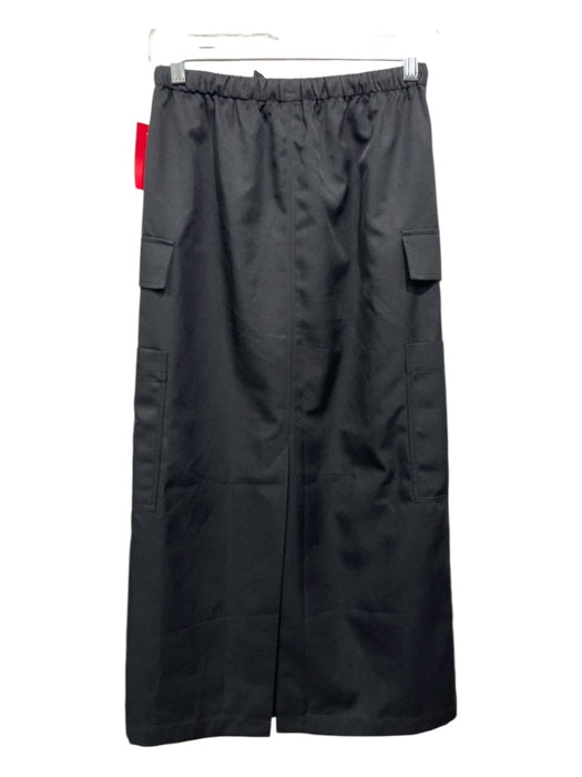 Reformation Size XS Black Polyester Elastic Waist Drawstring Cargo Pockets Skirt Black / XS