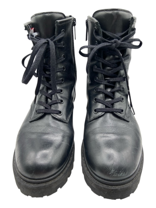 Thursday Shoe Size 7.5 Black Leather Lace Up Zip Up Combat Military Booties Black / 7.5