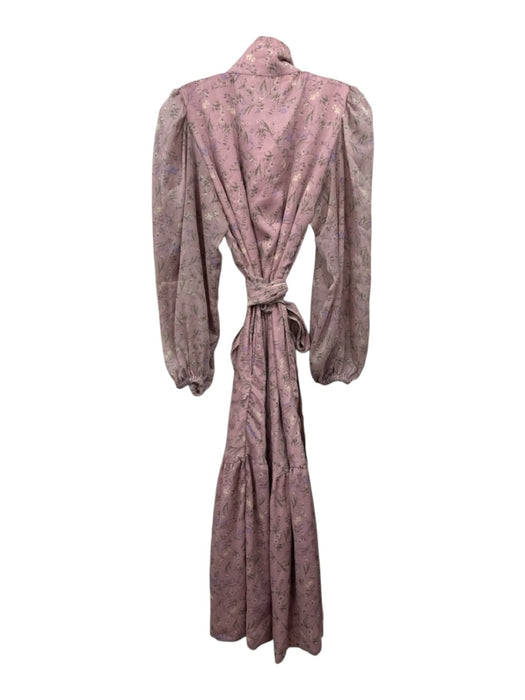 Sue Sartor Size S Pink & Multi floral print Button Detail Sheer Detail Dress Pink & Multi / S