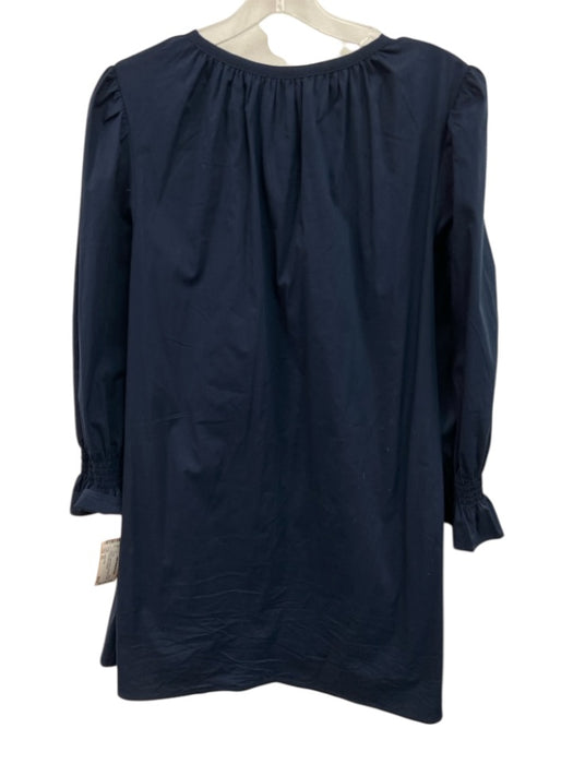 Addison Bay Size XS Navy Cotton Blend Long Sleeve Button Front Mini Dress Navy / XS
