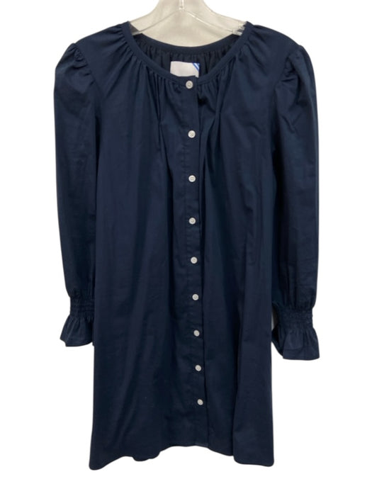 Addison Bay Size XS Navy Cotton Blend Long Sleeve Button Front Mini Dress Navy / XS