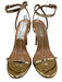 Aquazzura Shoe Size 37 Gold Leather & Synthetic open toe Ankle Buckle Sandals Gold / 37