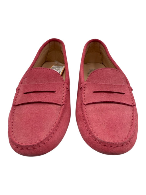 Tod's Shoe Size 36.5 Pink Leather Loafer Slip On Suede Round Toe Shoes Pink / 36.5
