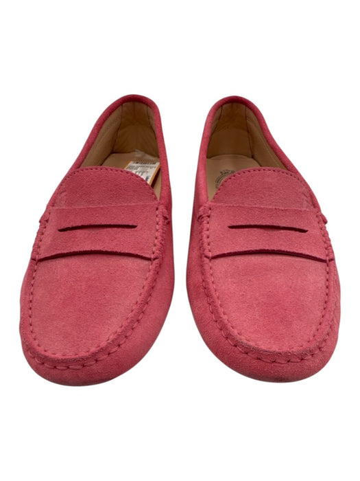 Tod's Shoe Size 36.5 Pink Leather Loafer Slip On Suede Round Toe Shoes Pink / 36.5