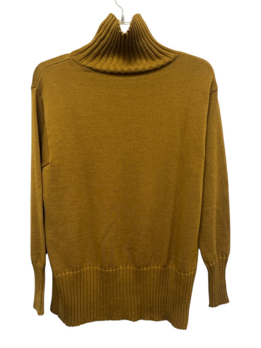 Eileen Fisher Size XS Mustard Yellow Wool Long Sleeve Turtle Neck Knit Sweater Mustard Yellow / XS