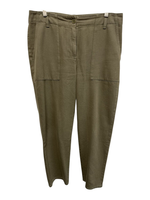 Eileen Fisher Size Medium Light Green Cotton High Rise Cargo Pockets Pants Light Green / Medium