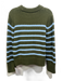 Rails Size M Olive Green & Blue Cotton Long Sleeve Stripes Knit Sweater Olive Green & Blue / M