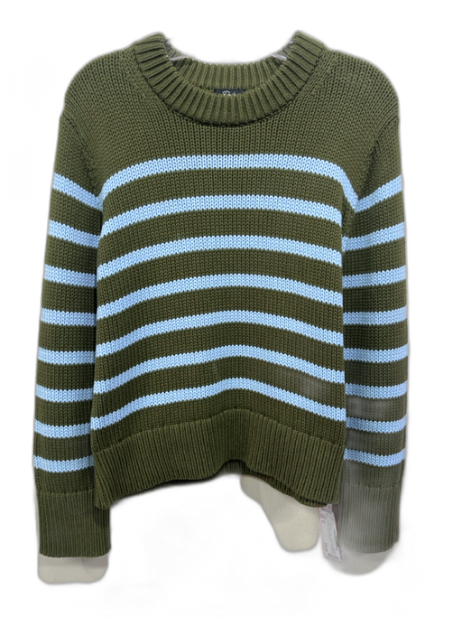 Rails Size M Olive Green & Blue Cotton Long Sleeve Stripes Knit Sweater Olive Green & Blue / M
