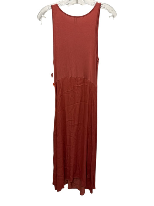 By Anthropologie Size S Burnt Orange Viscose Blend Sleeveless Satin Skirt Dress Burnt Orange / S