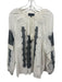 Nili Lotan Size S White & Black Cotton V Neck Tie Neck Embroidered Top White & Black / S