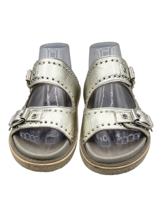 Laura Bellariva Shoe Size 37 Grey & Silver Leather Upper Leather Lining Sandals Grey & Silver / 37