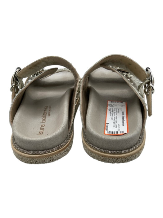Laura Bellariva Shoe Size 37 Grey & Silver Leather Upper Leather Lining Sandals Grey & Silver / 37
