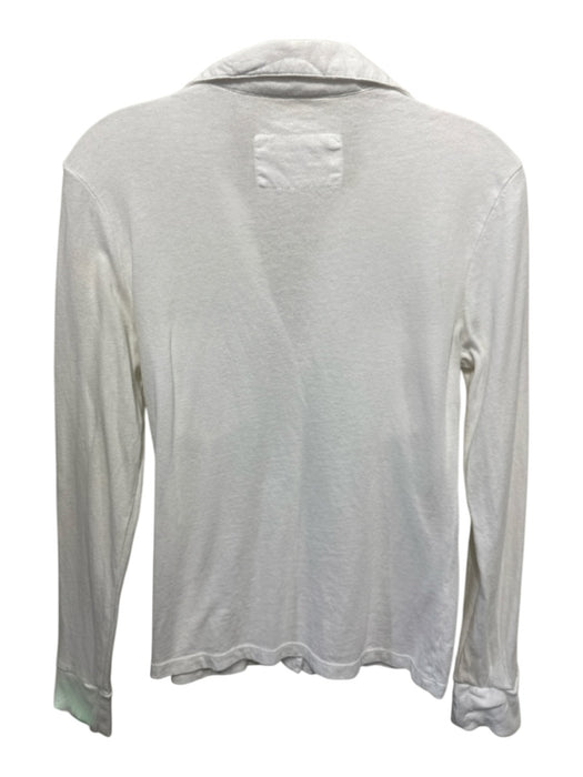 Nili Lotan Size S White Cotton V Neck Long Sleeve Button Front Patch Pocket Top White / S