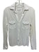 Nili Lotan Size S White Cotton V Neck Long Sleeve Button Front Patch Pocket Top White / S
