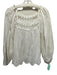 Ulla Johnson Size 8 White Cotton Lace Detail Square Neck Balloon Sleeve Top White / 8