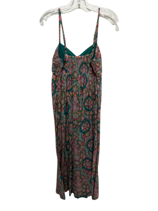 Mother Size XS Green & Multi Cotton V Neck Maxi Printed Adjustable Strap Dress Green & Multi / XS