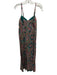 Mother Size XS Green & Multi Cotton V Neck Maxi Printed Adjustable Strap Dress Green & Multi / XS
