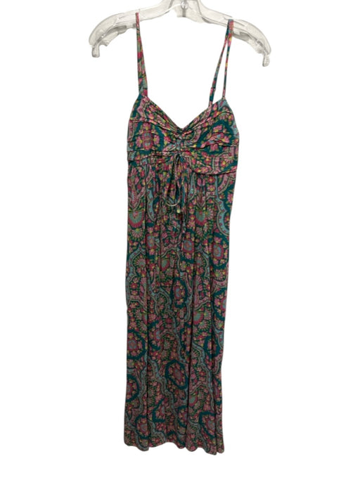 Mother Size XS Green & Multi Cotton V Neck Maxi Printed Adjustable Strap Dress Green & Multi / XS