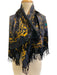L'agence Navy & Multi Silk Printed Tassels scarf Navy & Multi