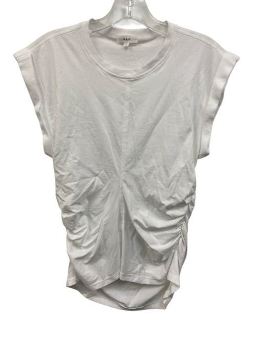 A.L.C. Size S White Cotton Sleeveless Ruched Top White / S