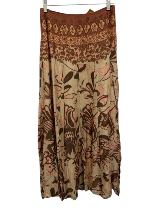 Shug! Size XS Red, Cream & Multi Viscose Printed Zip Back Pleated Skirt Skirt Red, Cream & Multi / XS