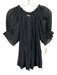 Apiece Apart Size S Black Cotton Blend Keyhole Front 1/2 Sleeve Plaid Top Black / S