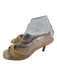 Veronica Beard Shoe Size 7.5 Beige Leather Suede Kitten Heel Open Toe Pumps Beige / 7.5