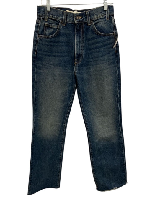 Nili Lotan Size 27 Dark Blue Cotton Zip & Button High Rise Cropped Jeans Dark Blue / 27
