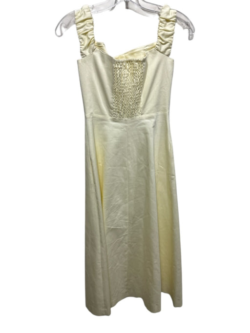 Favorite Daughter Size 2 Cream Cotton Blend Button Front Sleeveless Midi Dress Cream / 2