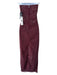 Rotate Size 36 Wine Red Polyester Beaded Back Zip Strapless Maxi Dress Wine Red / 36