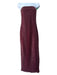 Rotate Size 36 Wine Red Polyester Beaded Back Zip Strapless Maxi Dress Wine Red / 36