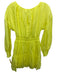 Alice & Olivia Size 0 Yellow Cotton & Silk Wide Neck Button Front Dress Yellow / 0