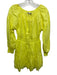 Alice & Olivia Size 0 Yellow Cotton & Silk Wide Neck Button Front Dress Yellow / 0