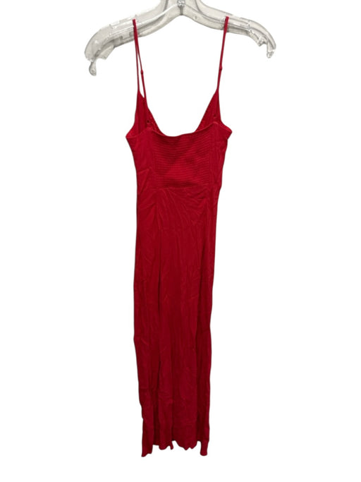 Wilfred Size 2 Red Rayon Blend Midi Straps Tie Front Crepe Dress Red / 2