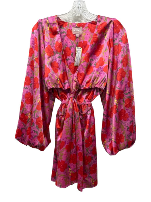 Show Me Your Mumu Size XS Red & Pink Polyester Cut Out Above Knee Dress Red & Pink / XS
