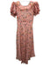 Loveshackfancy Size 0 Peach & Multi Silk V Neck Zip Side Floral Print Dress Peach & Multi / 0