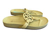 Tory Burch Shoe Size 7.5 Yellow Leather Sandal Slip On Logo Open Toe Shoes Yellow / 7.5