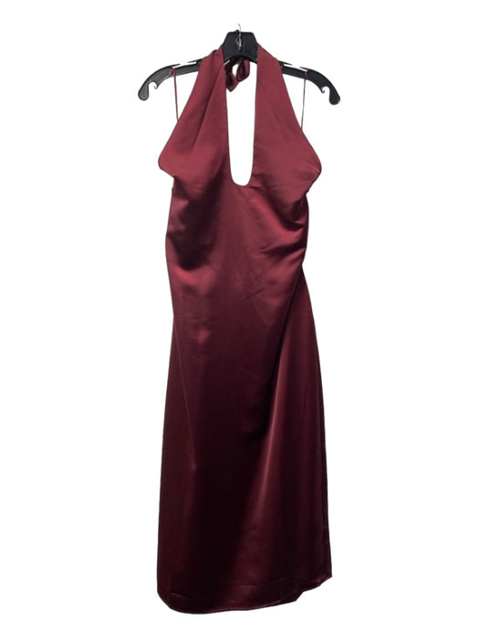 Jason Wu Size L Wine Polyester Halter Maxi Back Zip Darted Dress Wine / L