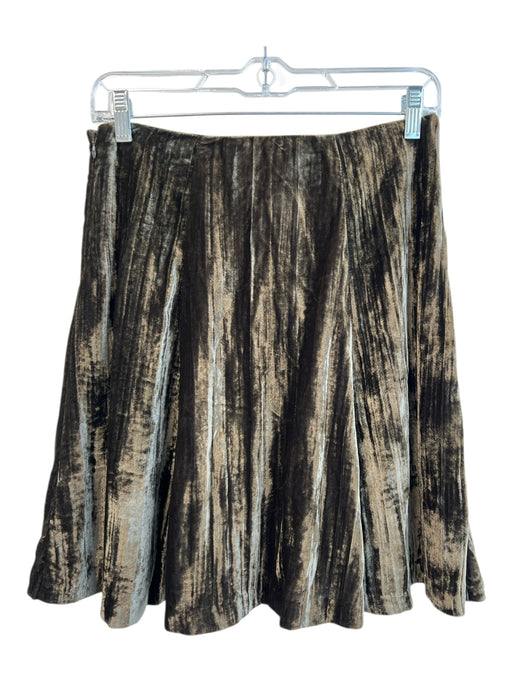 Maeve Size 2 Moss Green Viscose Velvet Side Zip Above knee Flare Skirt Moss Green / 2