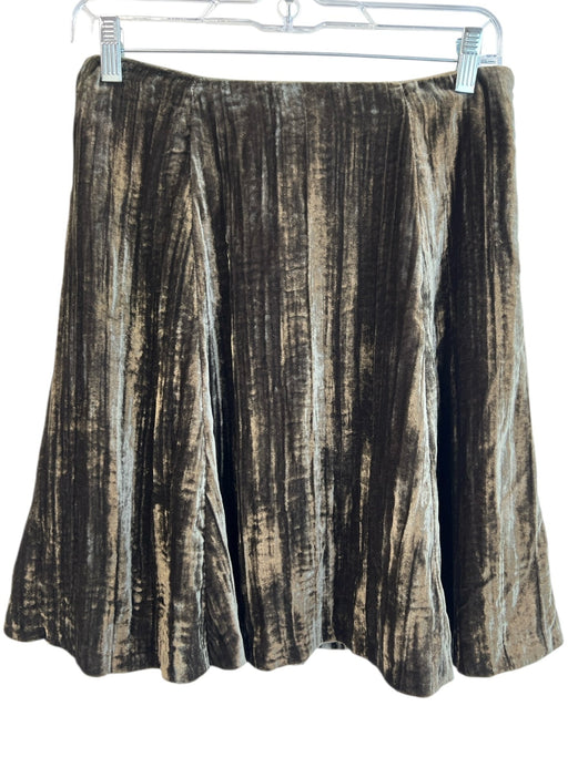 Maeve Size 2 Moss Green Viscose Velvet Side Zip Above knee Flare Skirt Moss Green / 2